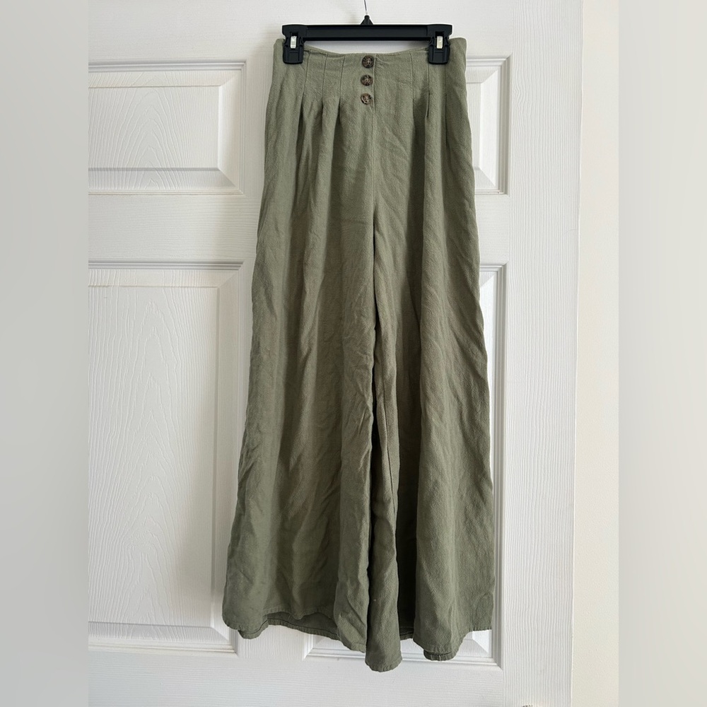 Sienna Sky Sage Green Wide Leg Flowy Pants